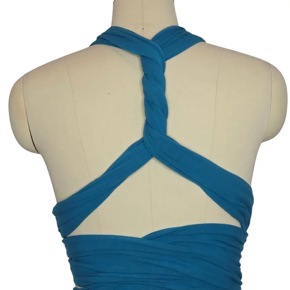ChristinTina Convertible Infinity Wrap Dress Small Teal Blue Modal Cocktail - Picture 5 of 8
